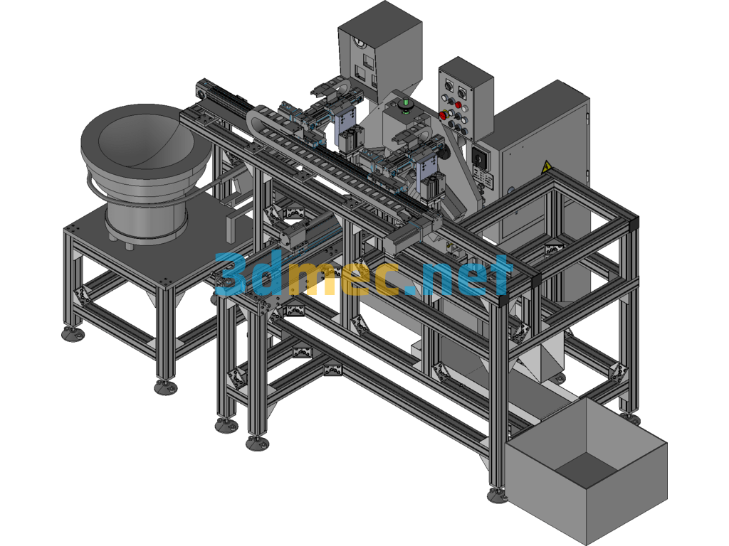 Automatic Loading And Unloading Equipment For Lathe Turning Pin Shaft Parts - 3D Model Exported Free Download