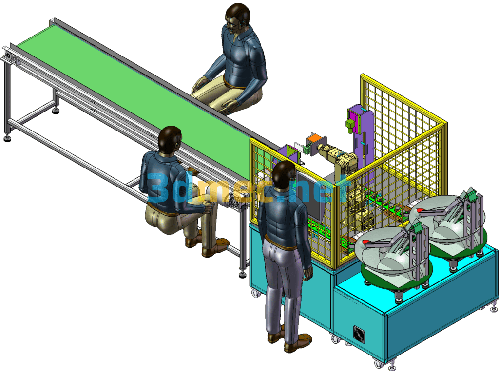 Automated Circular Product Assembly Line - 3D Model SolidWorks Free Download