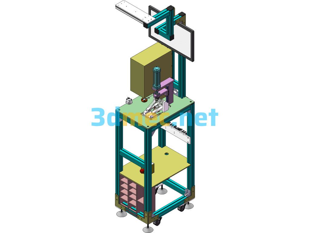 Magnetic Back Assembly Press - 3D Model SolidWorks Free Download