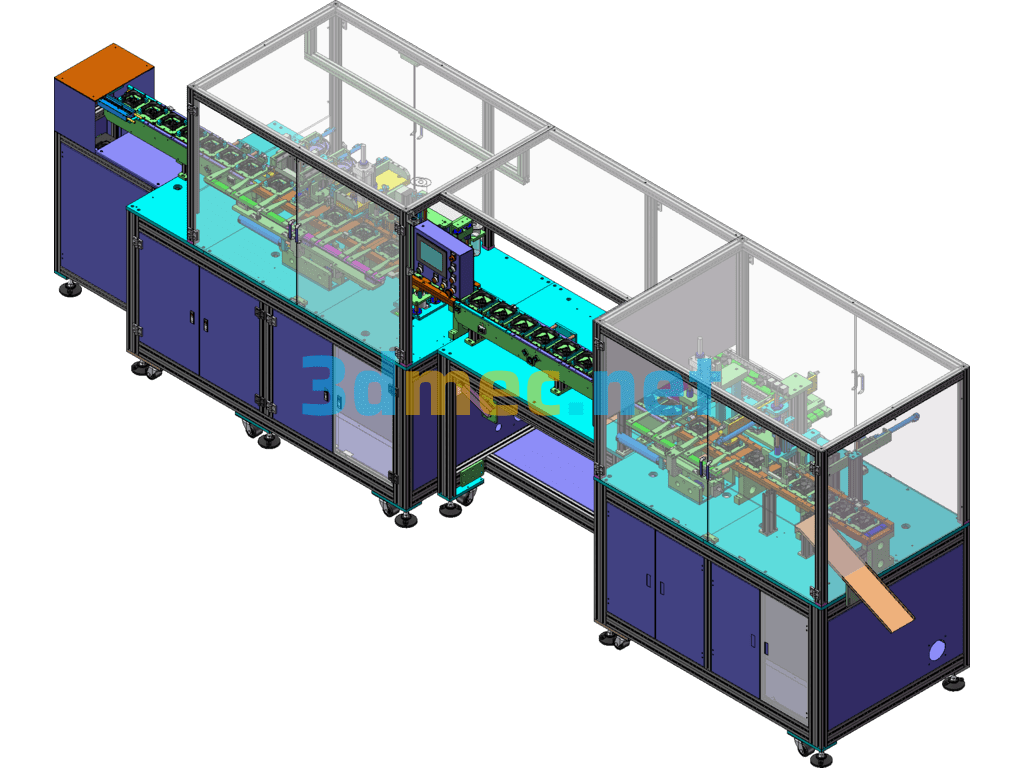 Linear Cooling Fan Assembly Machine - 3D Model SolidWorks Free Download