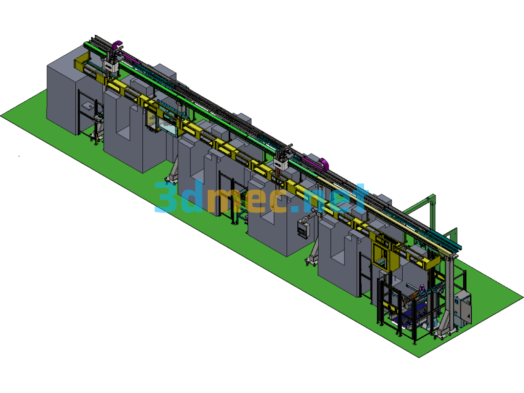 Gearbox Pump Body Automated Processing Production Line - 3D Model SolidWorks Free Download