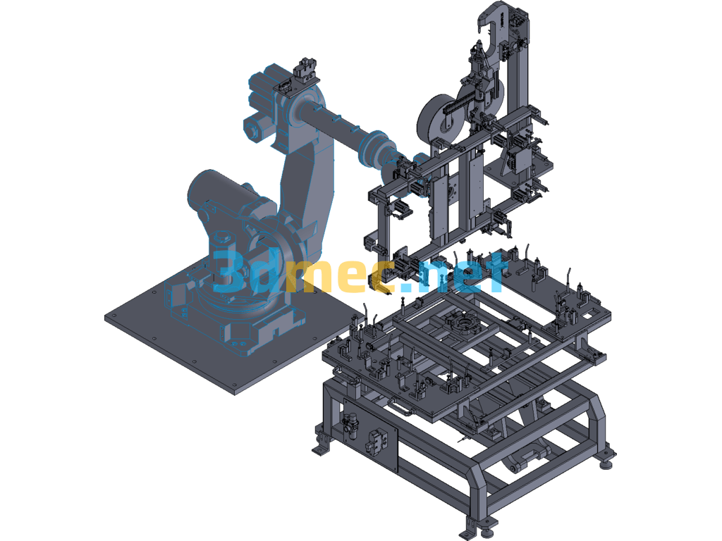 Car Sunroof Frame Robot Automatic Riveting Equipment - 3D Model Exported Free Download