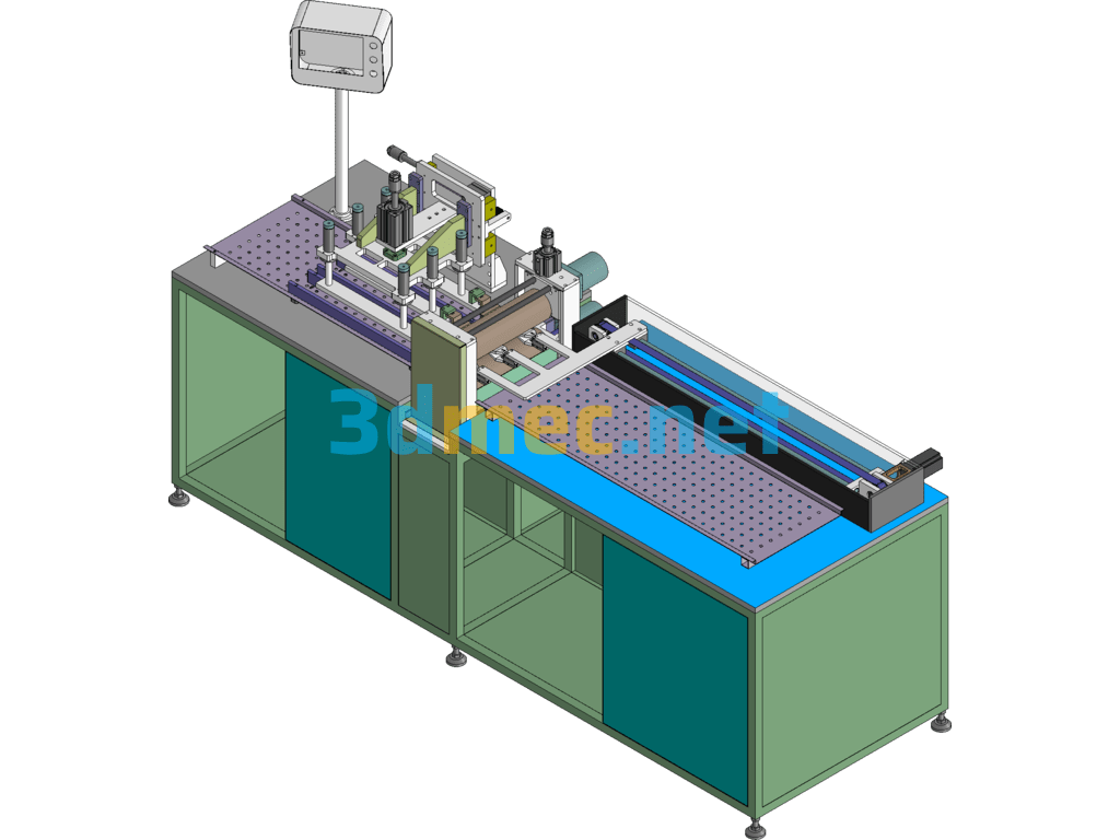 Battery Electrode Automatic Brushing Machine - 3D Model SolidWorks Free Download