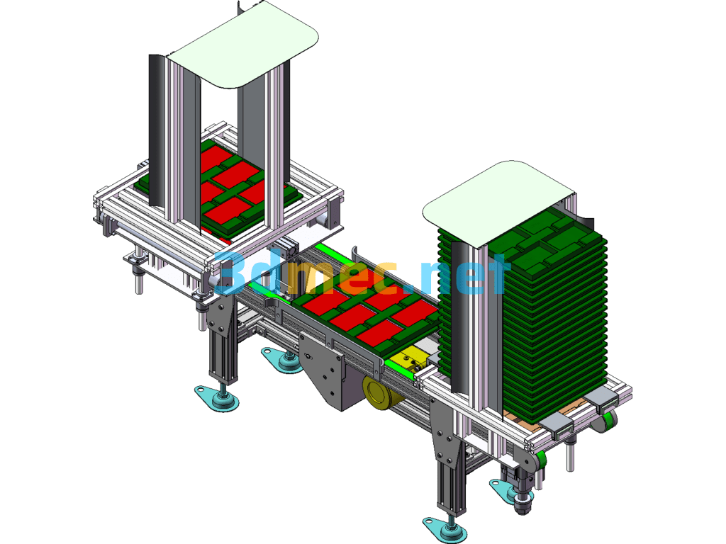 Apple Screen Loading And Unloading Line (Mature Commercial Use) - 3D Model SolidWorks Free Download