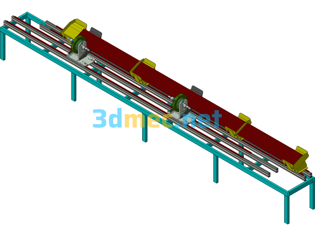 Red Long Pipe High Speed Cam Material Dividing And Feeding Integrated Machine - 3D Model Exported Free Download