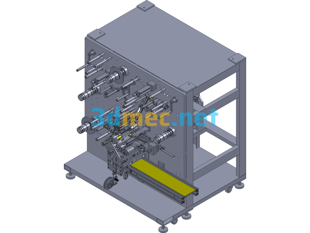 Lithium Battery Three-Head Square Automatic Winding Machine - 3D Model SolidWorks Free Download