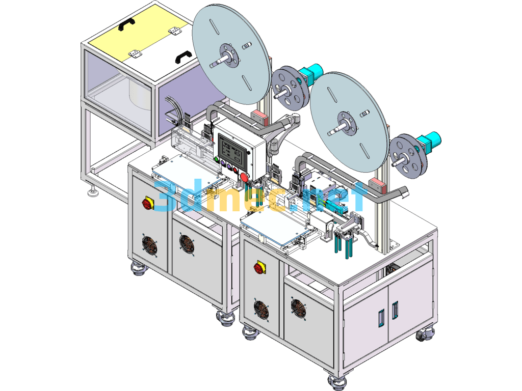 Fully Automatic Terminal Cutting And Crimping Electric Testing Machine - 3D Model SolidWorks Free Download