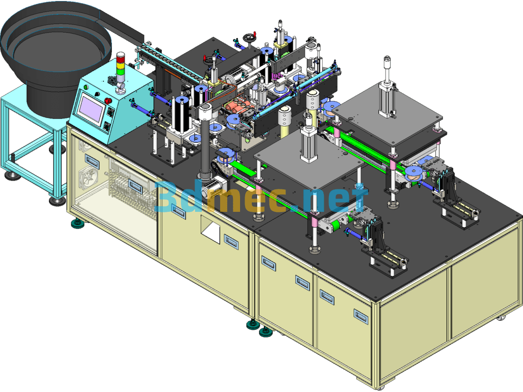 Paper Ring Automatic Gluing Assembly Machine - 3D Model SolidWorks Free Download