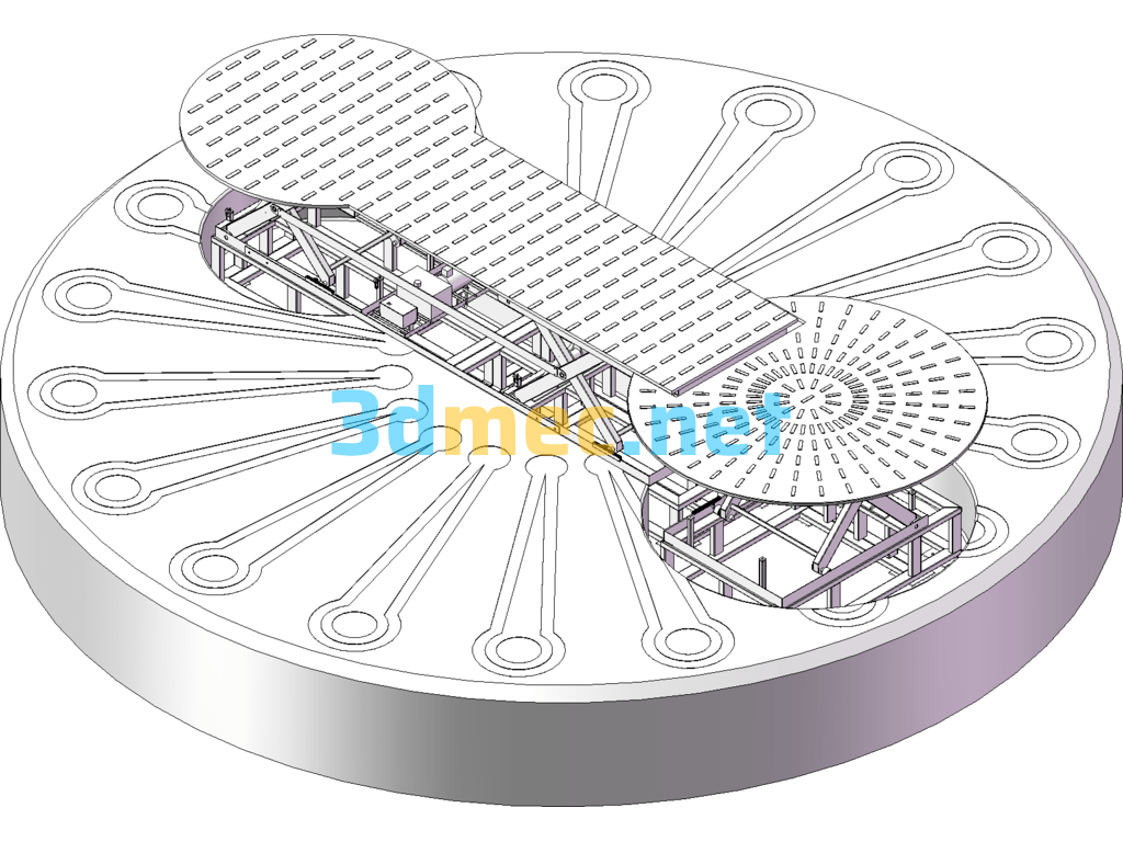 Large Double Lift Stage - 3D Model SolidWorks UG(NX) Catia Free Download