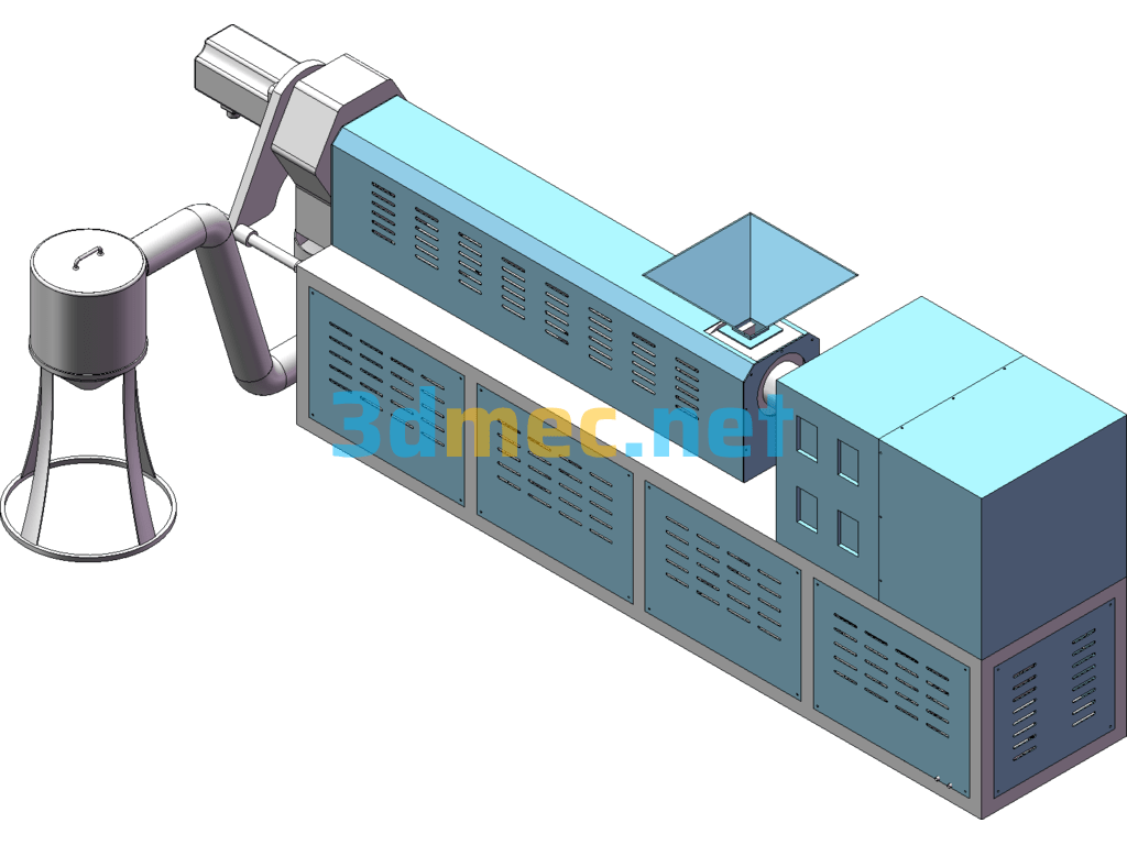 Plastic Granulator/PVC Plastic Air-Cooled Hot-Cut Granulator - 3D Model SolidWorks Free Download