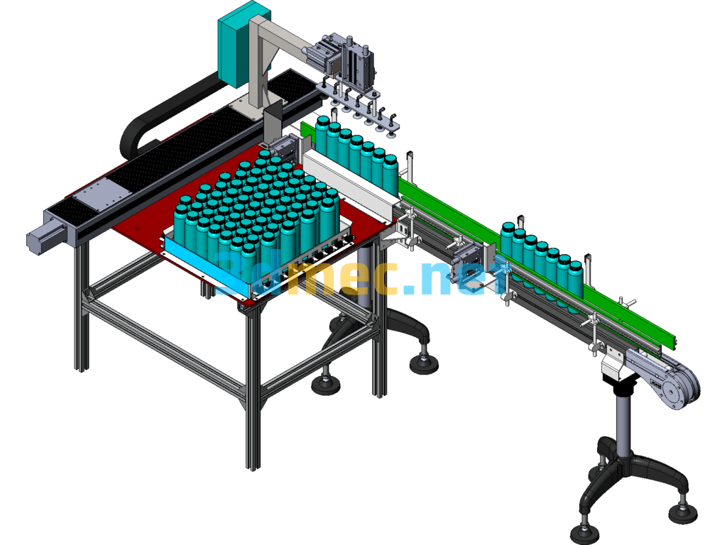 Automatic Bottle Unscrambling Mechanism - 3D Model SolidWorks Free Download