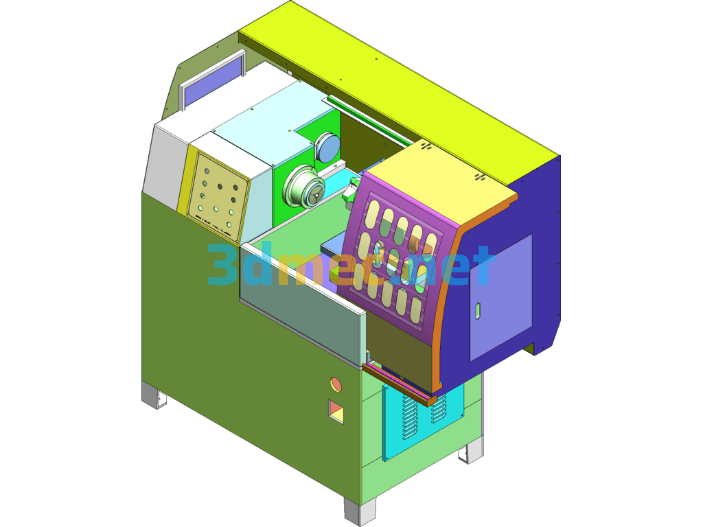 Square Turning Machine (Round Bars Are Turned Into 2-Square, 4-Square, 6-Square, Etc. Squares) - 3D Model SolidWorks Free Download