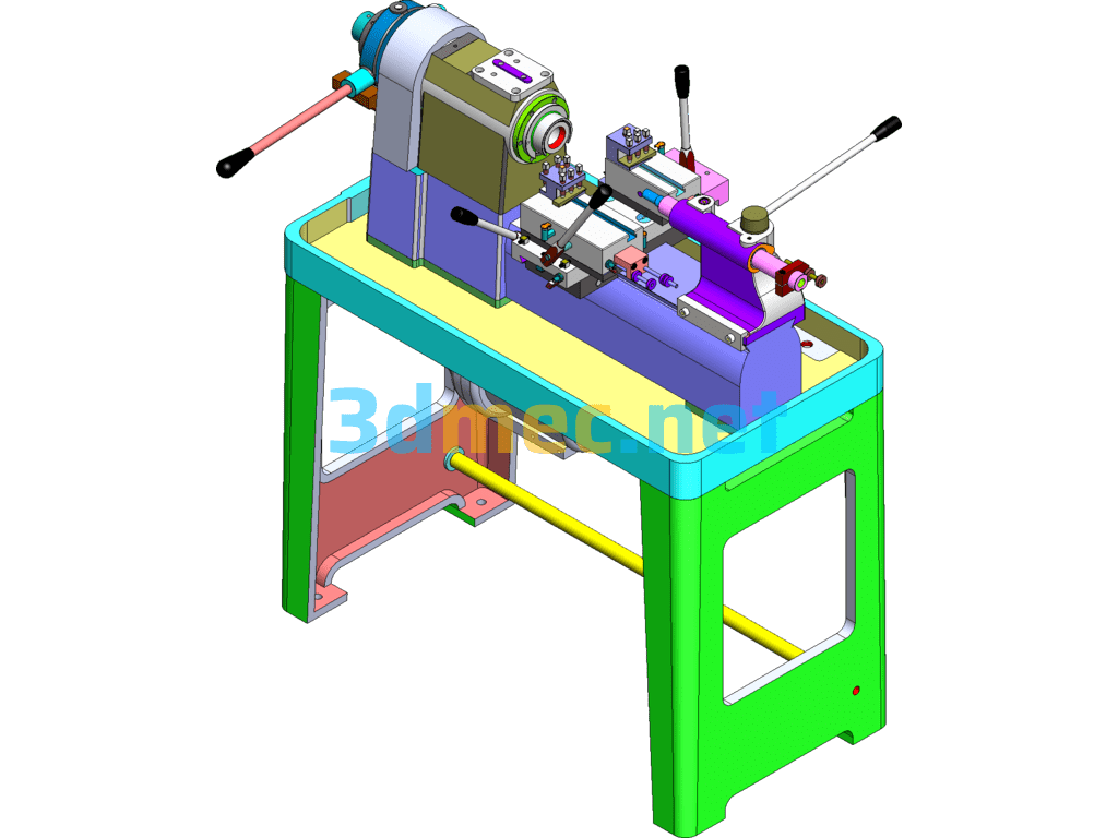 KY25-A External Thread Lathe - 3D Model SolidWorks Free Download