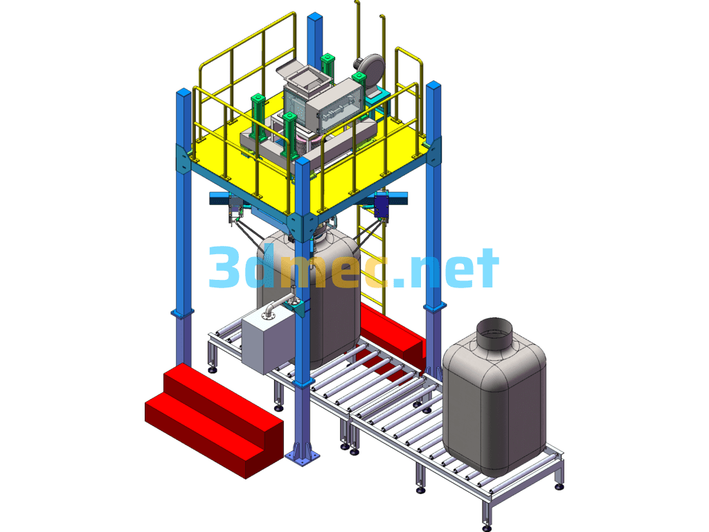 Automatic Ton Bag Packaging Machine (Including Production Drawings) - 3D Model SolidWorks Free Download