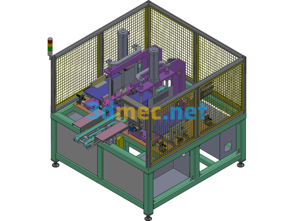 Shell Bending Machine Automatic U-Folding Machine - 3D Model SolidWorks Free Download