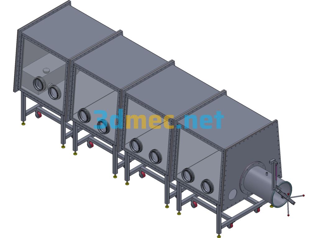 Automatic Industrial Glove Box - 3D Model SolidWorks Free Download