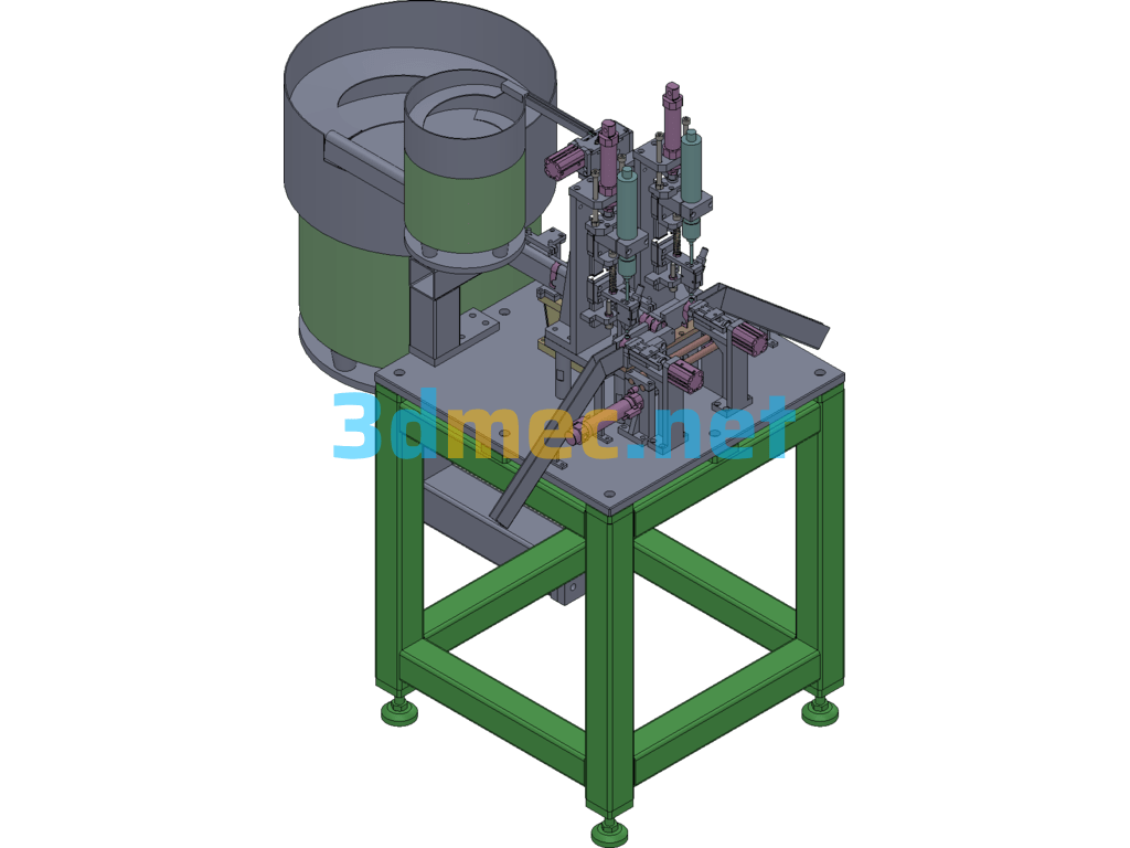 Double-Station Automatic Screw Machine For Base - 3D Model SolidWorks Free Download