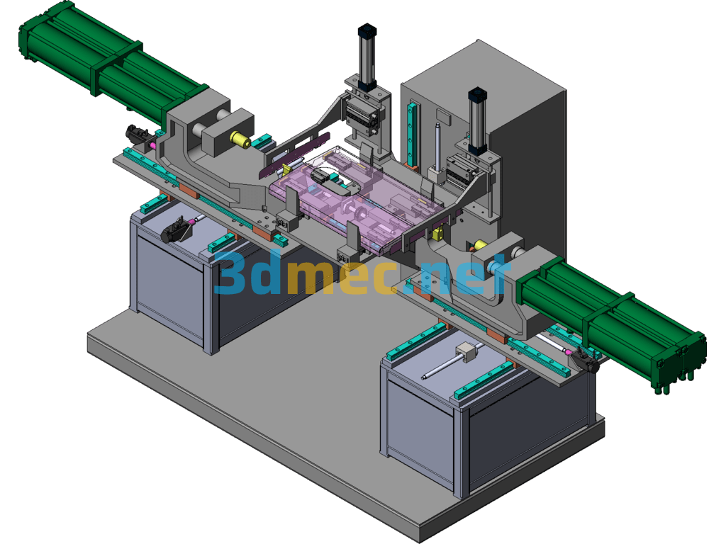 4 Cylinder Double Head TOX Riveting Machine - 3D Model SolidWorks Free Download