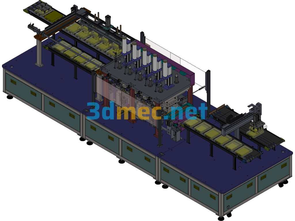 Soft Pack Battery Cold Press Machine Lithium Battery Cell Flat Pressing Machine - 3D Model SolidWorks Free Download