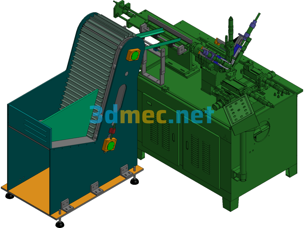 UG Automatic Lathe With Automatic Feeder - 3D Model UG(NX) Free Download