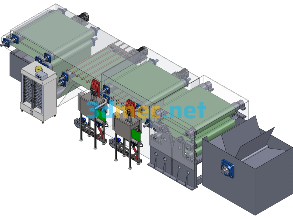 Belt-Type Slippers Cleaning Equipment - 3D Model SolidWorks Free Download