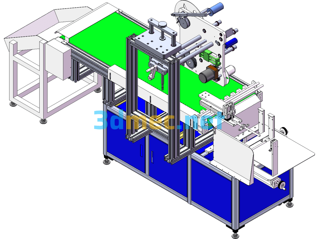 Automatic Feeding, Paging And Labeling Machine - 3D Model SolidWorks Free Download