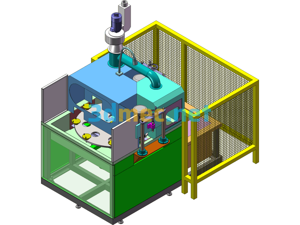 Pump Cover Deburring And Cleaning Machine - 3D Model SolidWorks Free Download