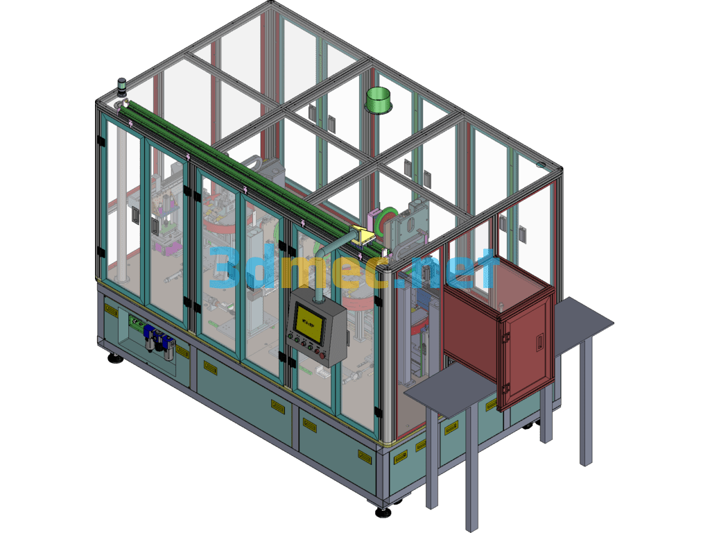 Automatic Lithium Battery Cell Narrow Glue Sticking Machine - 3D Model SolidWorks Free Download