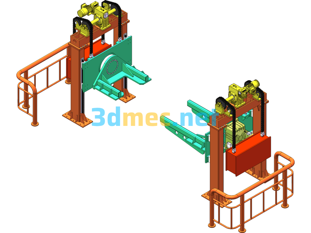 Truck Chassis Welding Flip Machine - 3D Model SolidWorks Free Download