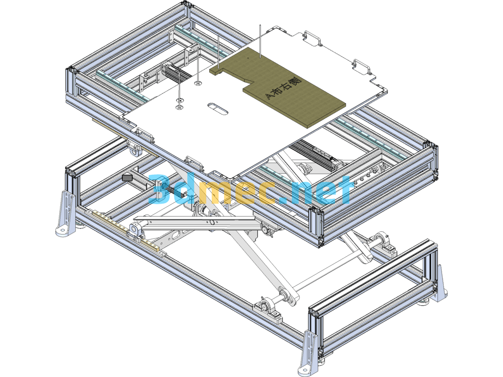 Scissor Lift Mechanism - 3D Model SolidWorks Free Download