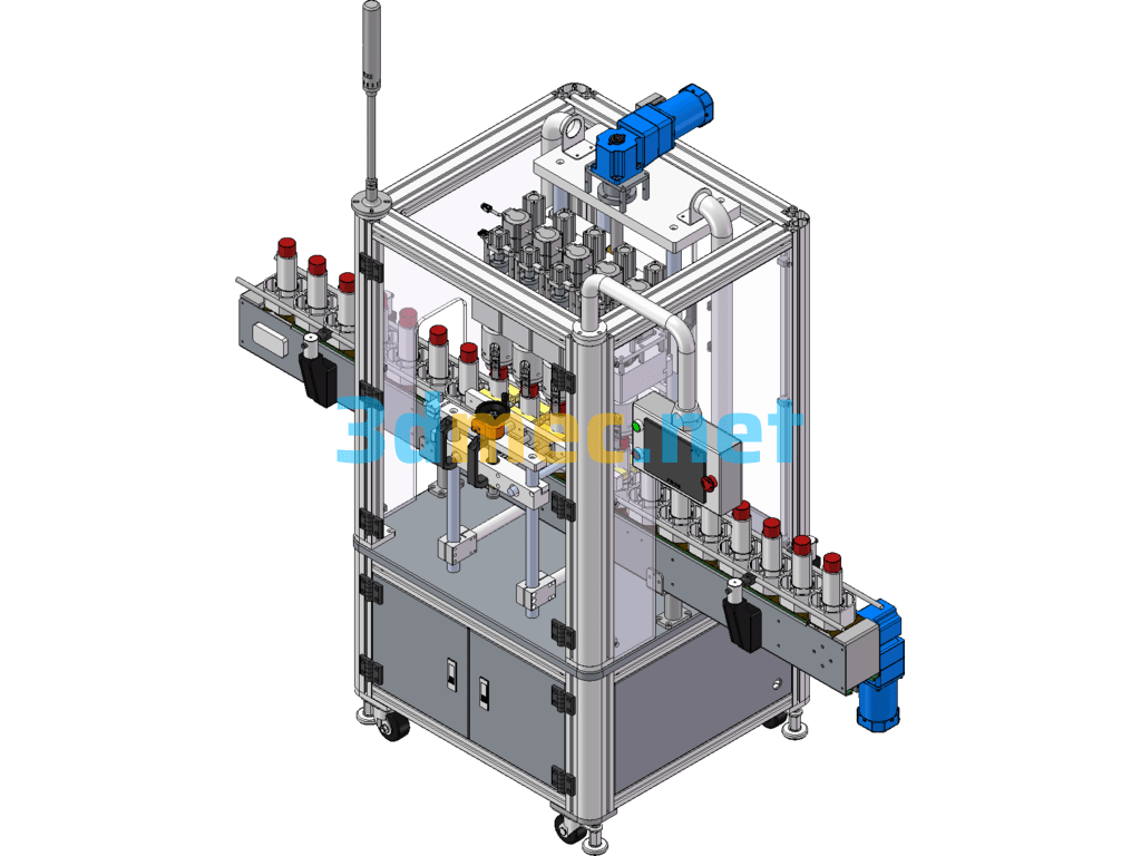 5-Head Linear Capping Machine - 3D Model SolidWorks Free Download