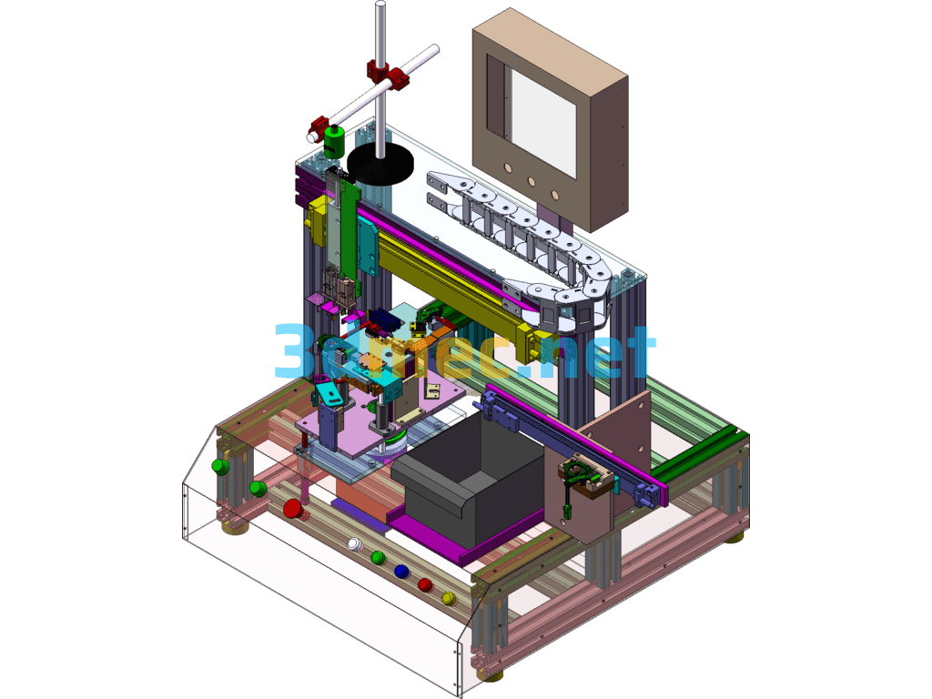 LED Electronic Product Automatic Testing Machine - 3D Model SolidWorks Free Download