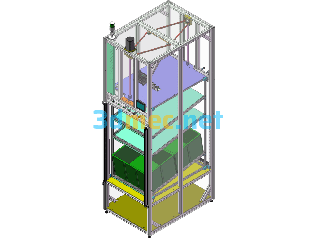 Plug-In Material Distribution Elevator, Automatic Lifting Rack - 3D Model SolidWorks Free Download