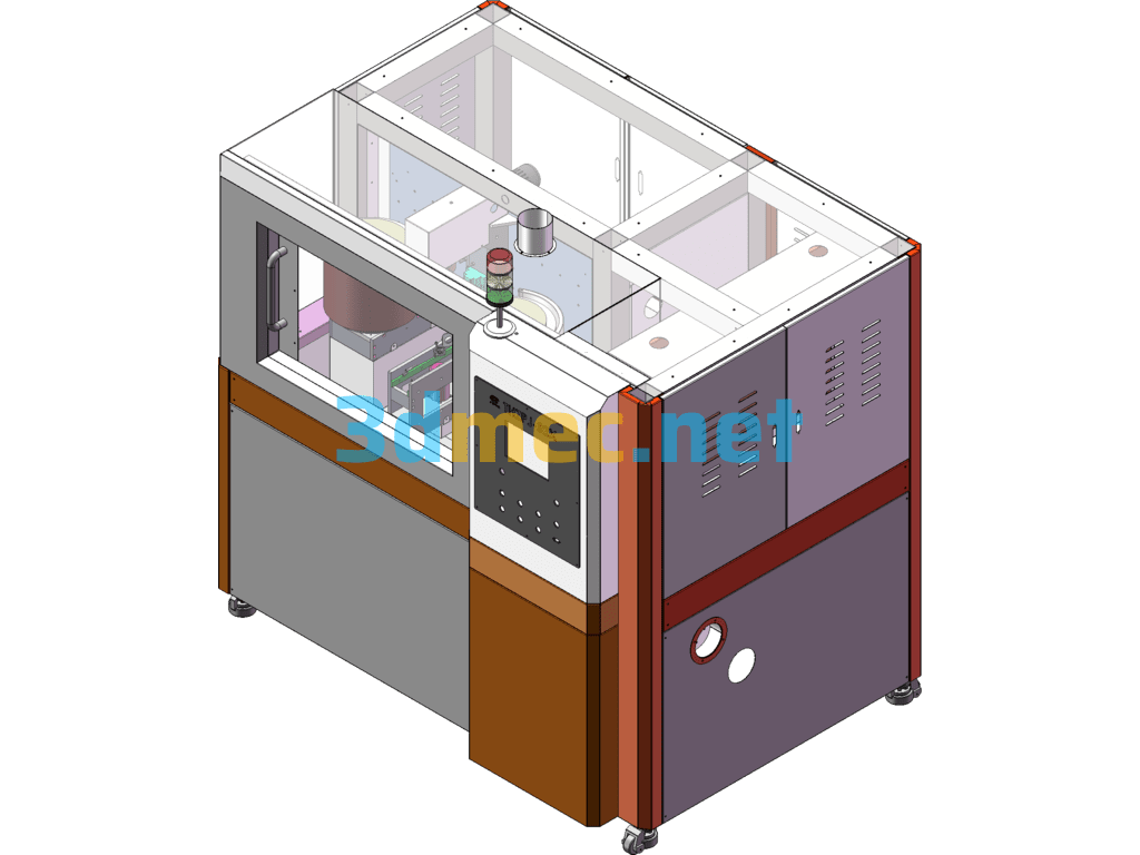 Glass Peripheral Polishing Machine (Automatic Glass Peripheral Polishing Machine Equipment) - 3D Model SolidWorks Free Download