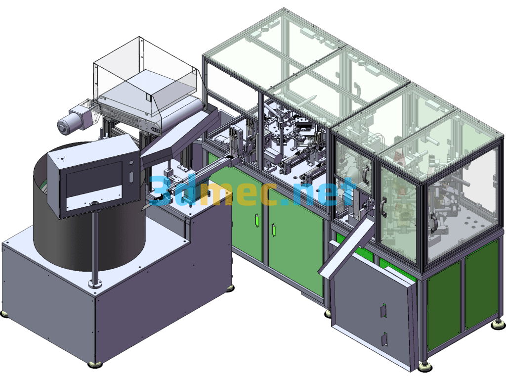 Through Hole Dust Removal Size Detection Machine - 3D Model SolidWorks Free Download