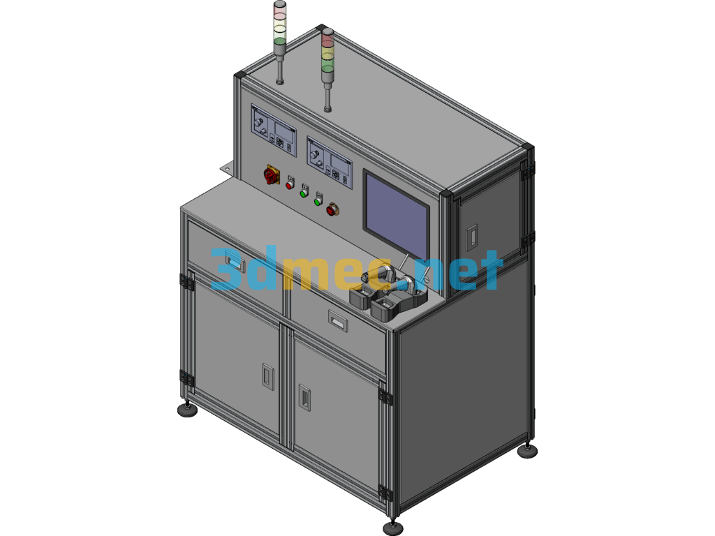 Air Compressor Water Channel Air Tightness Test Bench - 3D Model SolidWorks Free Download