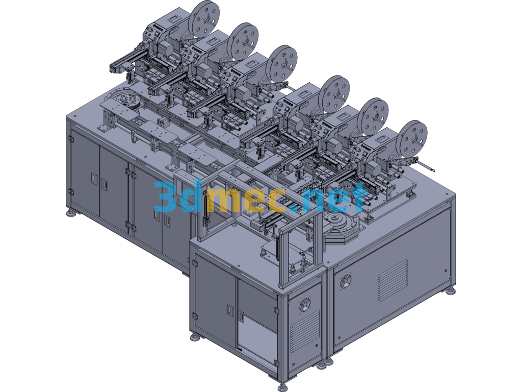 Six-Station Laminating Machine (Already In Production) Automatic Loading Six-Station Cycle Film Laminating And Labeling Machine - 3D Model Exported Free Download