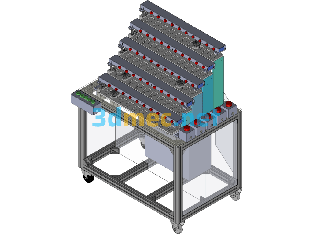 50-Station Solenoid Valve Life Test Tool - 3D Model SolidWorks Free Download