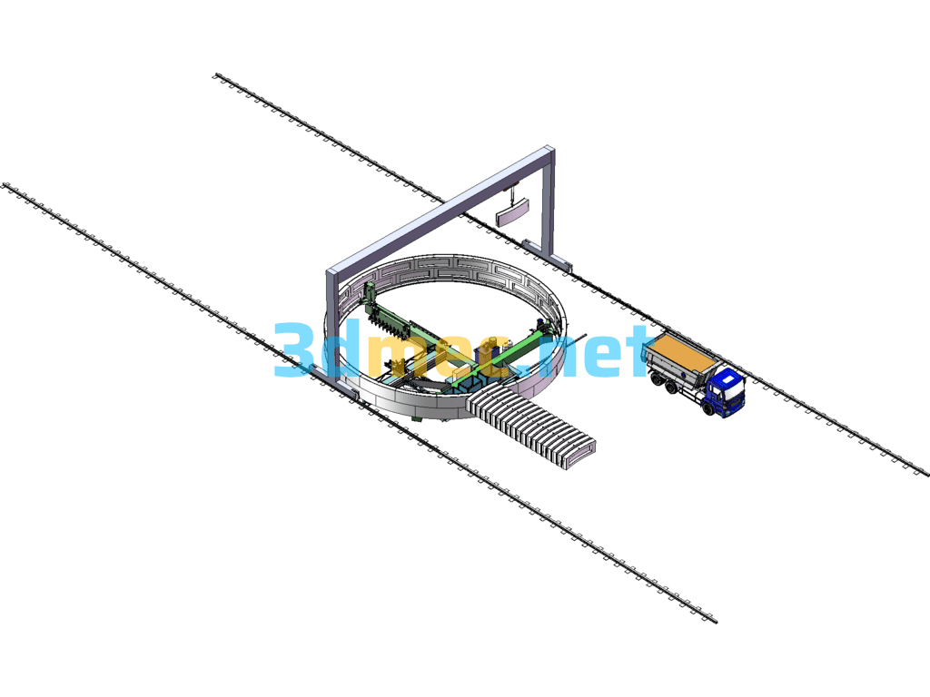 Automatic Caisson Boring Machine/Shield Machine - 3D Model SolidWorks Free Download