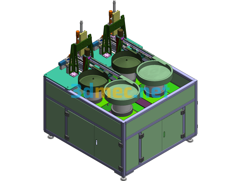 Double Station Heat Sink Assembly Machine - 3D Model SolidWorks Free Download