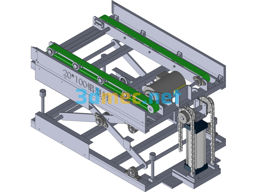 Double Speed Chain Return Lifting Platform - 3D Model SolidWorks Free Download