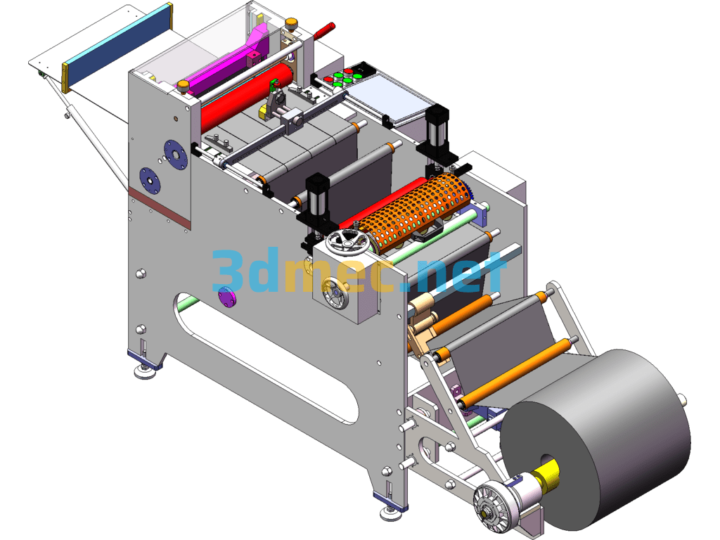 360 Slitting Machine - With Ultrasonic Correction Automation Equipment - 3D Model SolidWorks Free Download