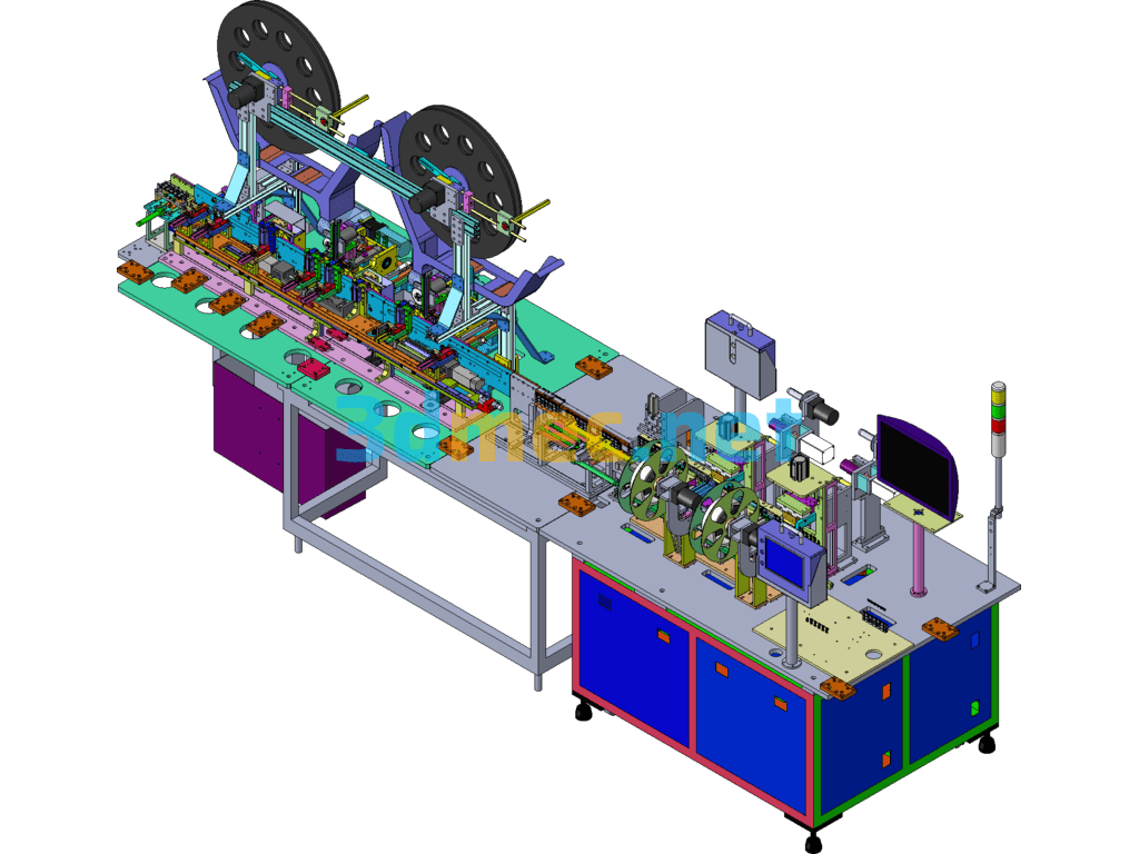 Fully Automatic Electronic Product Film And Pin Insertion Machine - 3D Model SolidWorks Free Download