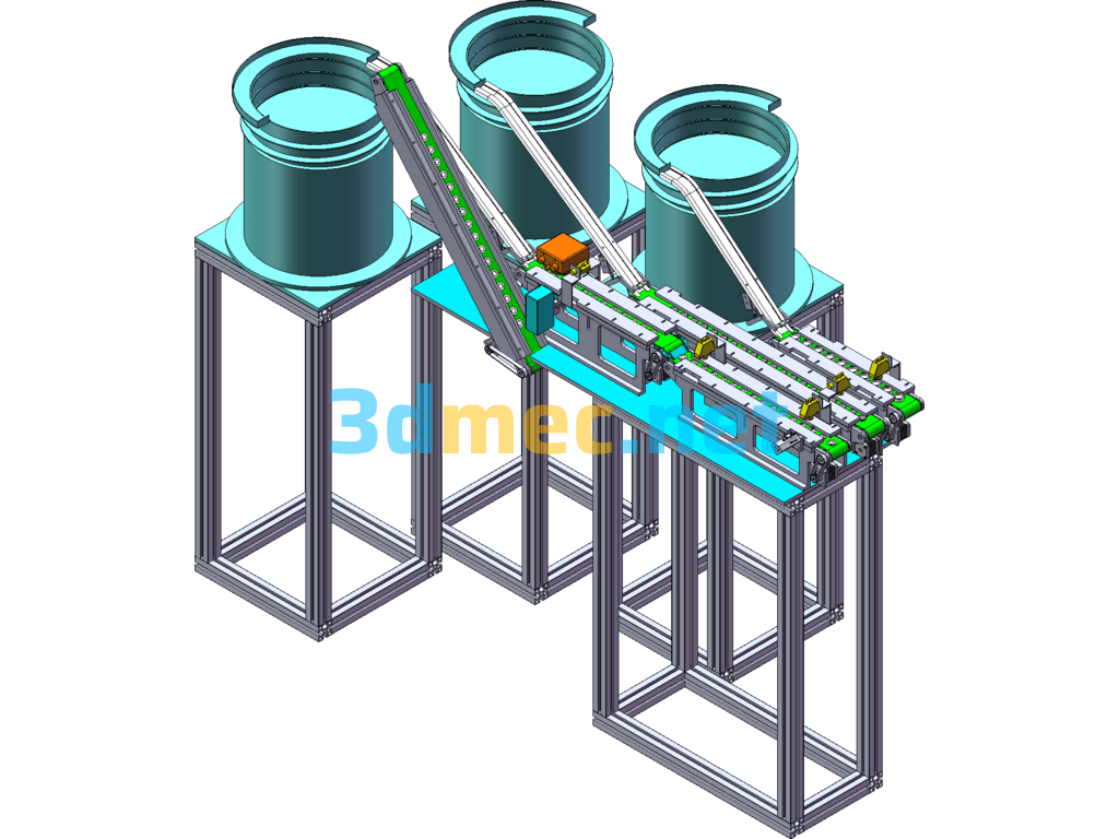 Vibrating Plate Electronic Component Conveyor - 3D Model SolidWorks Free Download