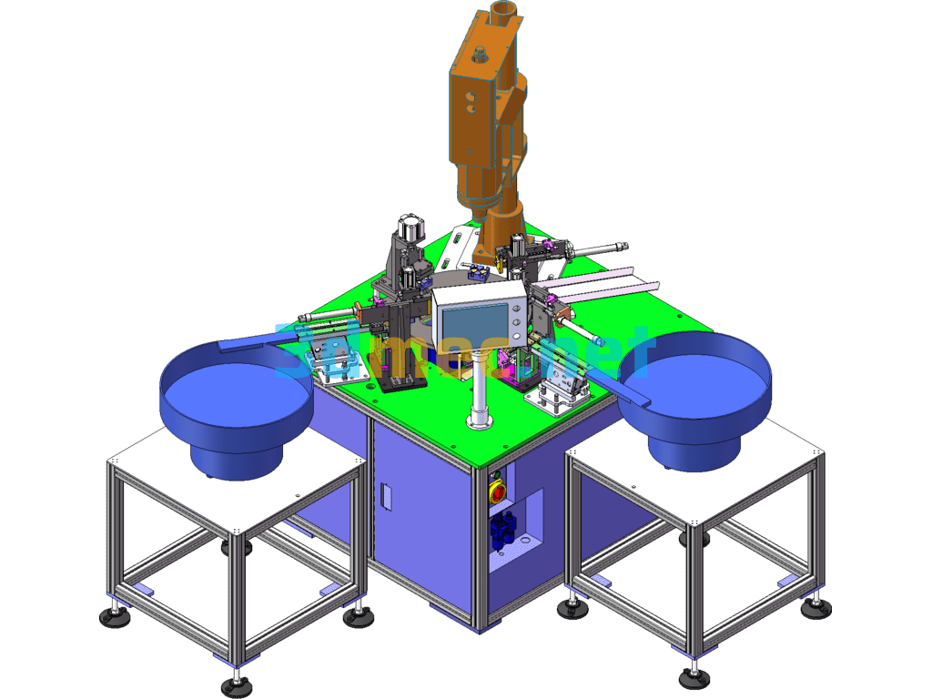 Automatic Induction Ring Assembly Machine - 3D Model SolidWorks Free Download