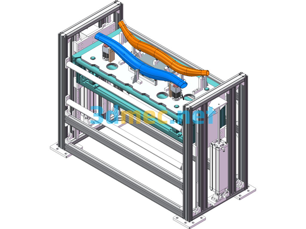 Electric Roller Pallet Cylinder Lift - 3D Model SolidWorks Free Download