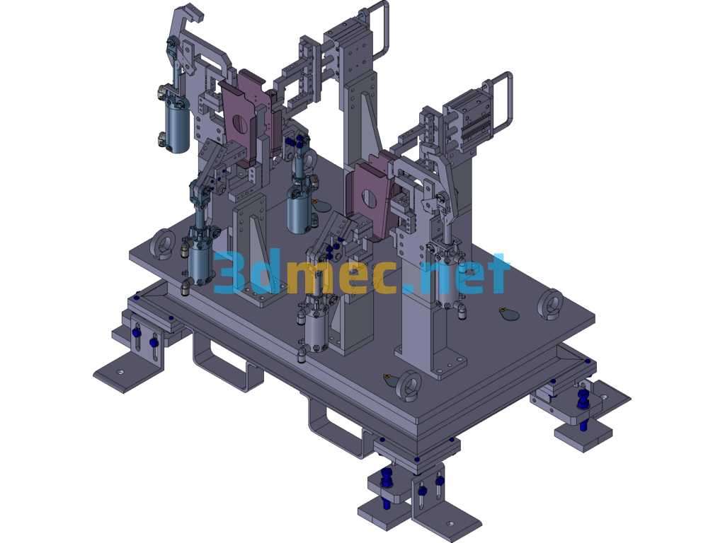 Spot Welding Fixture For Connecting The Left Front Longitudinal Beam And Side Panel Of The Automobile - 3D Model Exported Free Download