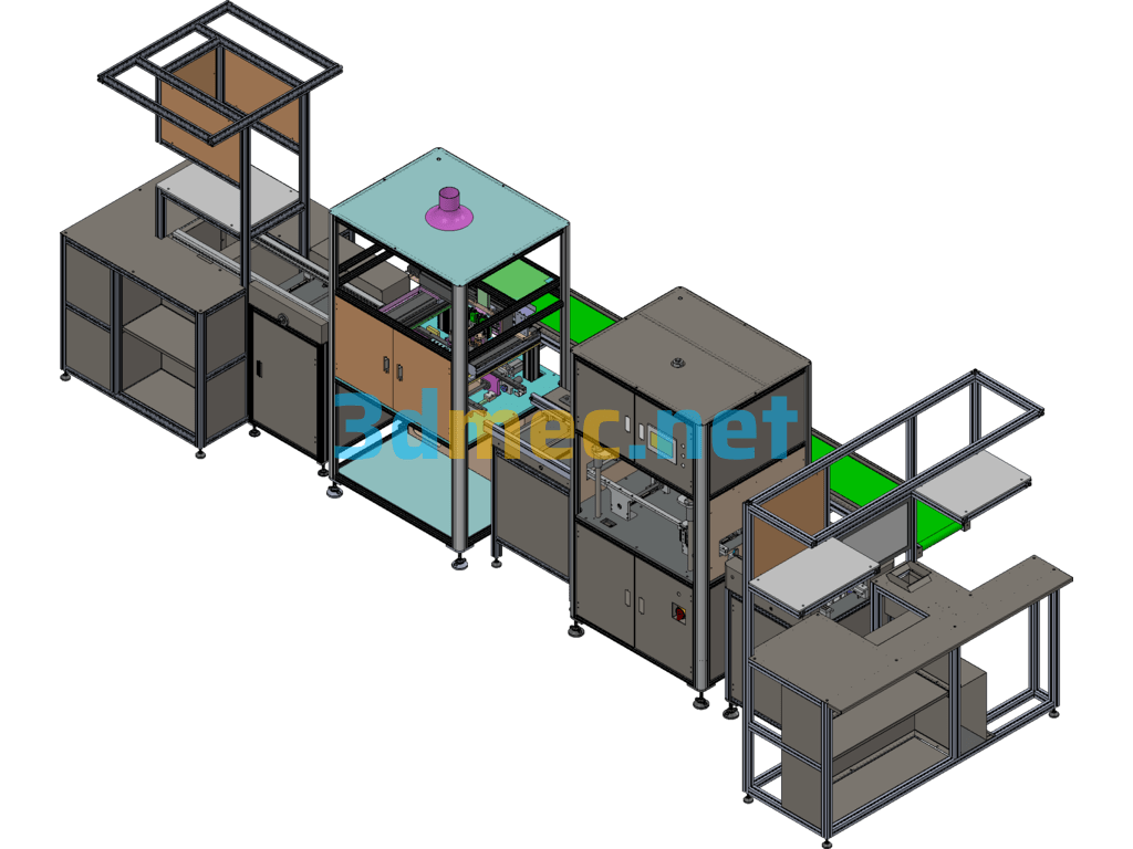 PCBA Insertion, Welding, Testing And Packaging Production Line - 3D Model Exported Free Download