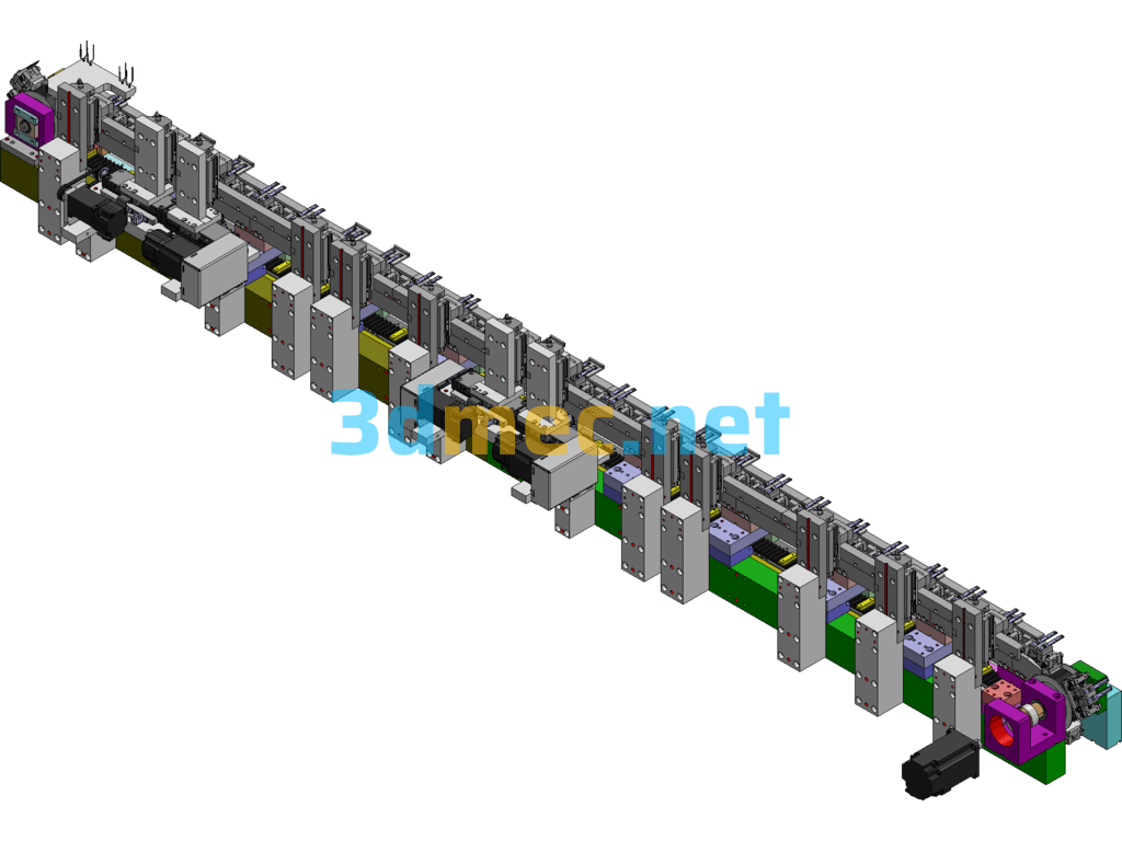 USB Assembly Test Circulation Line - 3D Model Exported Free Download