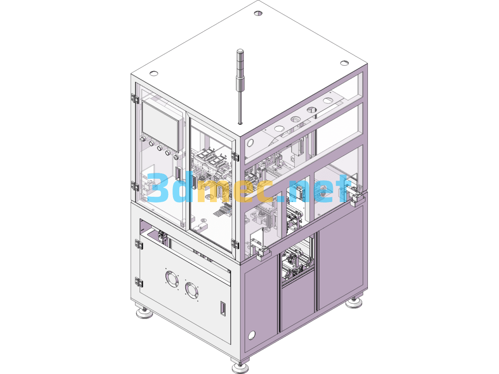 Automatic Post-Welding Battery Flipping Machine - 3D Model SolidWorks Free Download